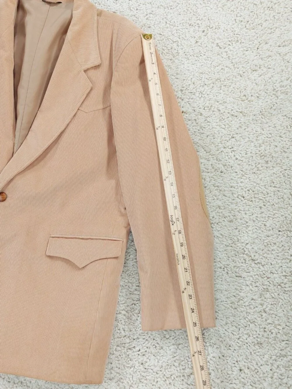 Pioneer Wear Corduroy Western Blazer Jacket Sz 46, Suede Elbow Patch, Yokes, USA